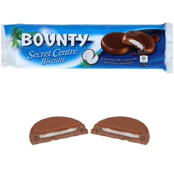 Bounty - Secret Centre Biscuits with Coconut Core and Milk Chocolate 100g