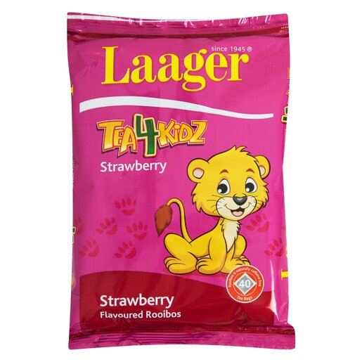 Laager - Tea4Kidz Strawberry Flavoured Rooibos Tagless Tea bags 40 Pack