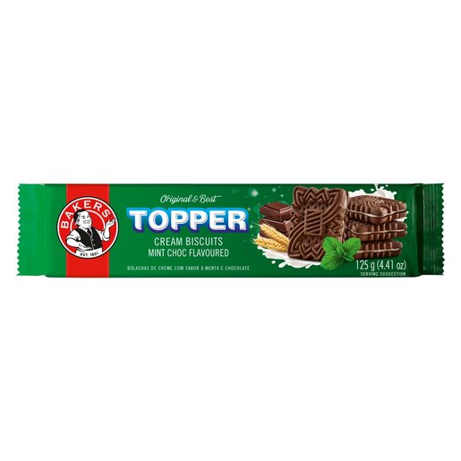 Bakers - Topper Cream Biscuits Mint Choc 125g