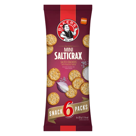 Bakers - Mini Salticrax Salzcracker mit gerösteten Zwiebeln (6 x 33 g)