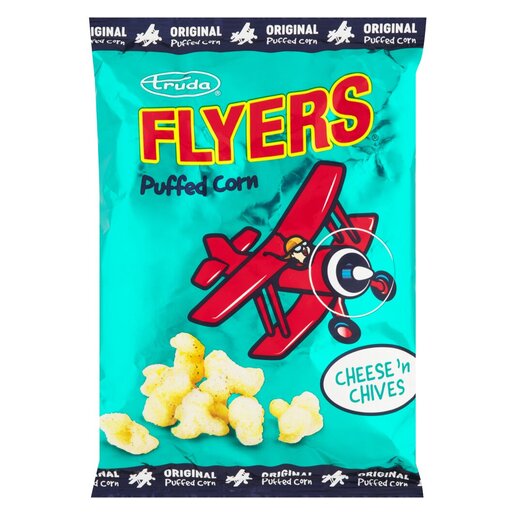 Truda - Flyers Puffed Corn Cheese & Chives Puffed Corn 5 Packets x 20g