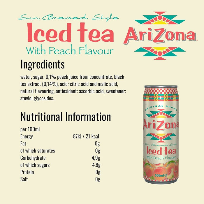 Arizona - Iced Tea with Peach Flavor 500ml
