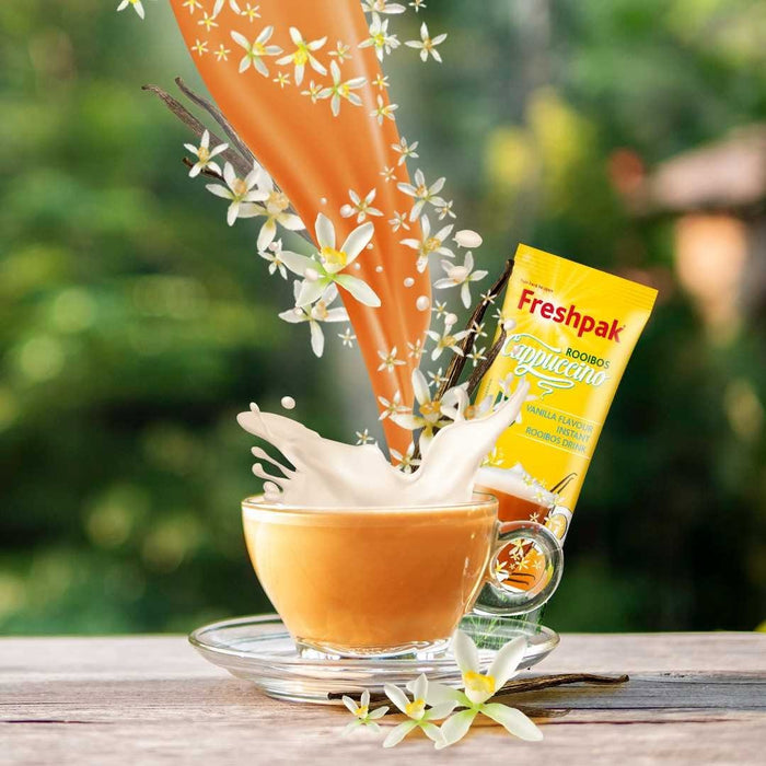 Freshpak - Vanilla Flavoured Instant Rooibos Tea Cappuccino Sachets 8 x20g