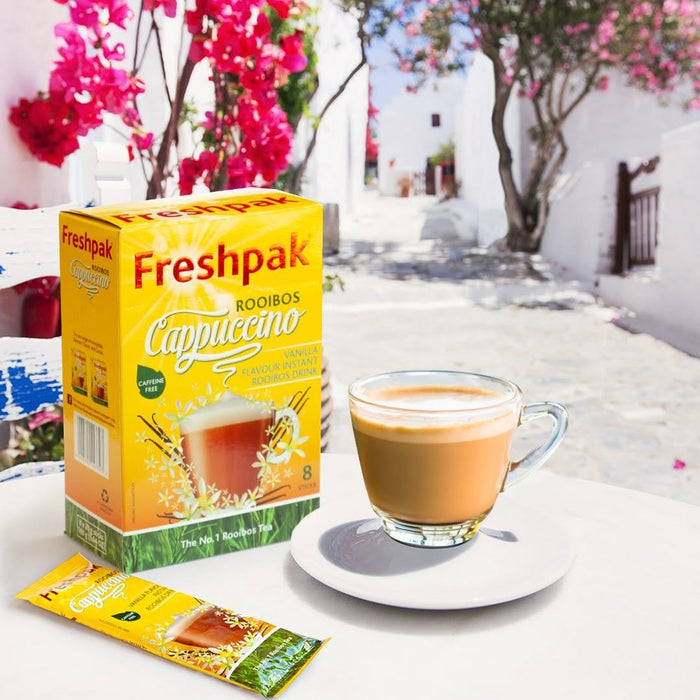 Freshpak - Vanilla Flavoured Instant Rooibos Tea Cappuccino Sachets 8 x20g