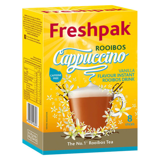 Freshpak - Vanilla Flavoured Instant Rooibos Tea Cappuccino Sachets 8 x20g